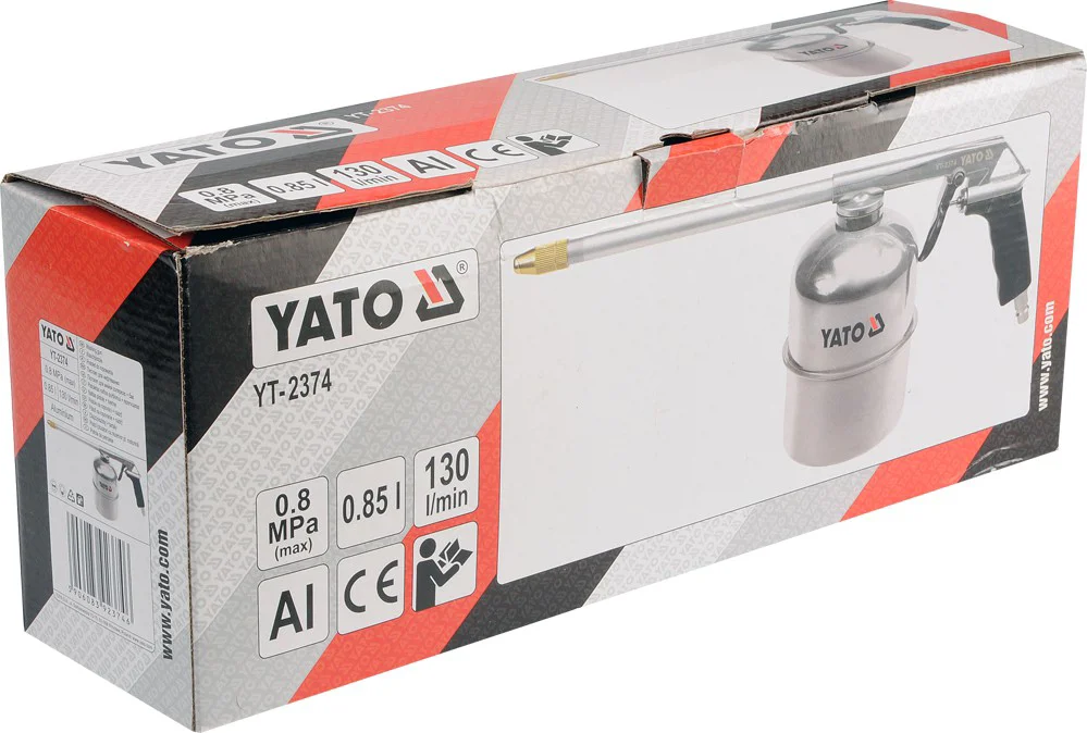 Пістолет пневматичеий для промивки з бачком, 1л., YATO - 2