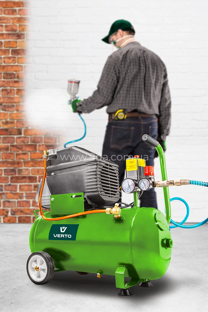 Компресор масляний 24л, 230В, 73K002, Verto - 6