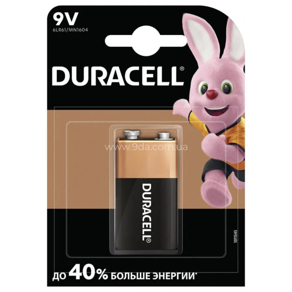 Батарейка Duracell 6LR61 (6LF22) 9V крона - 1