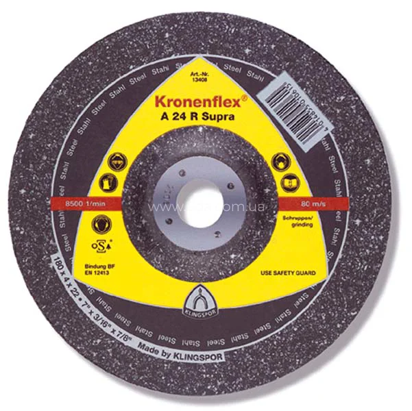 Круг зачисний по металу 230х6,0x22,23мм, А24R, Klingspor - 1