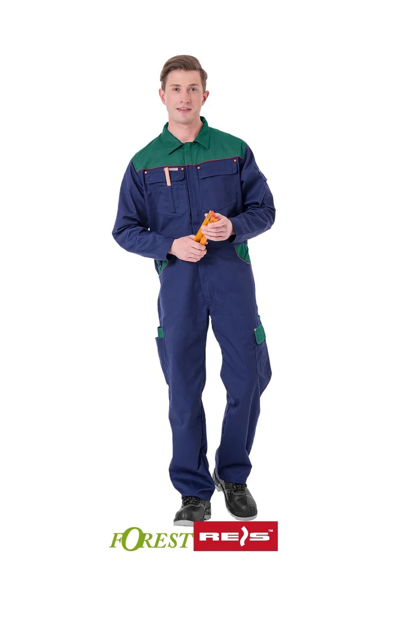 Комбінезон робочий Forest, 65% поліестер, 35% бавовна, 290г/м², гранатово-зелений, KF GZ, Reis - 1
