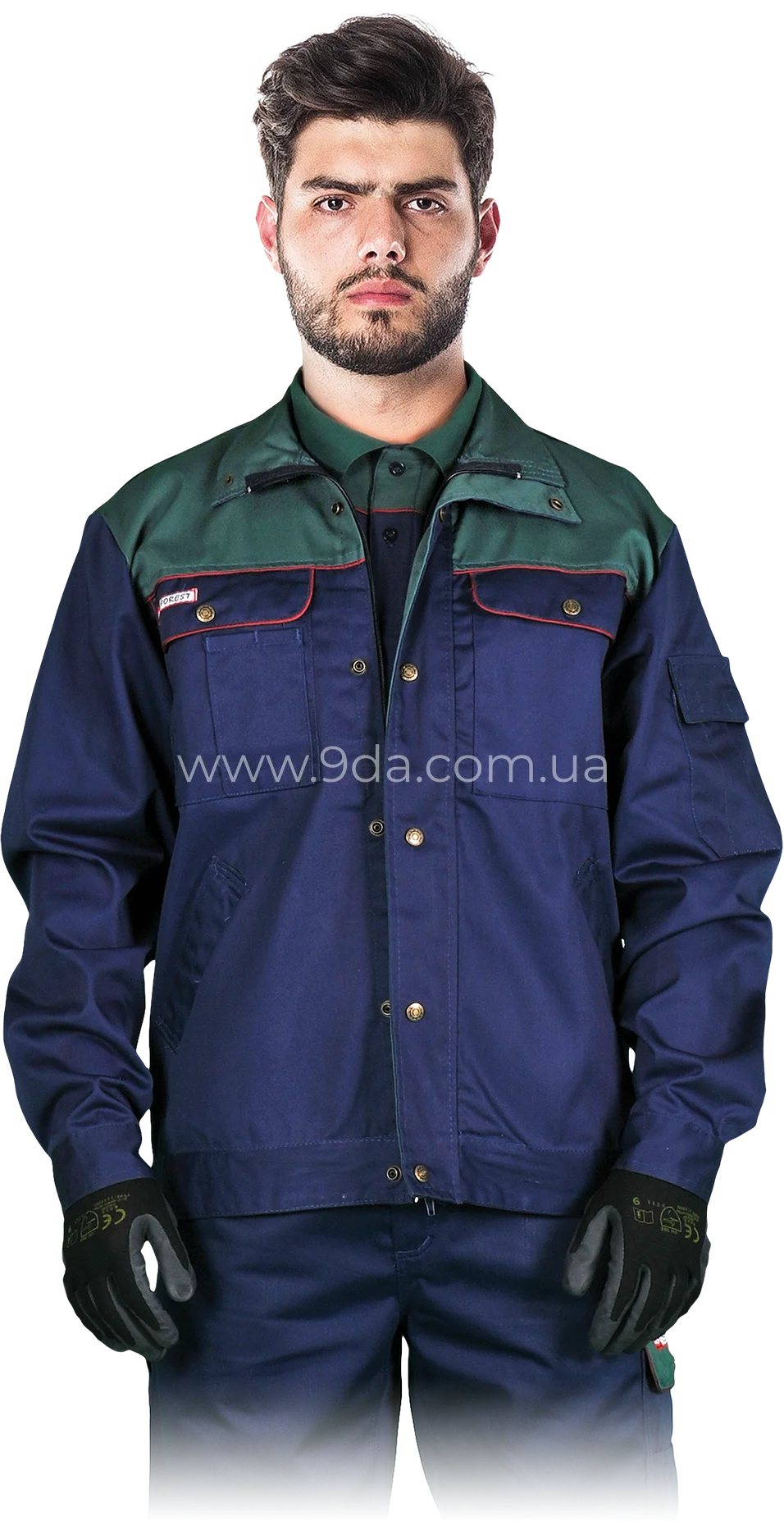 Куртка робоча Forest, 65% поліестер, 35% бавовна, 290г/м², гранатово-зелений, BF GZ, Reis - 1