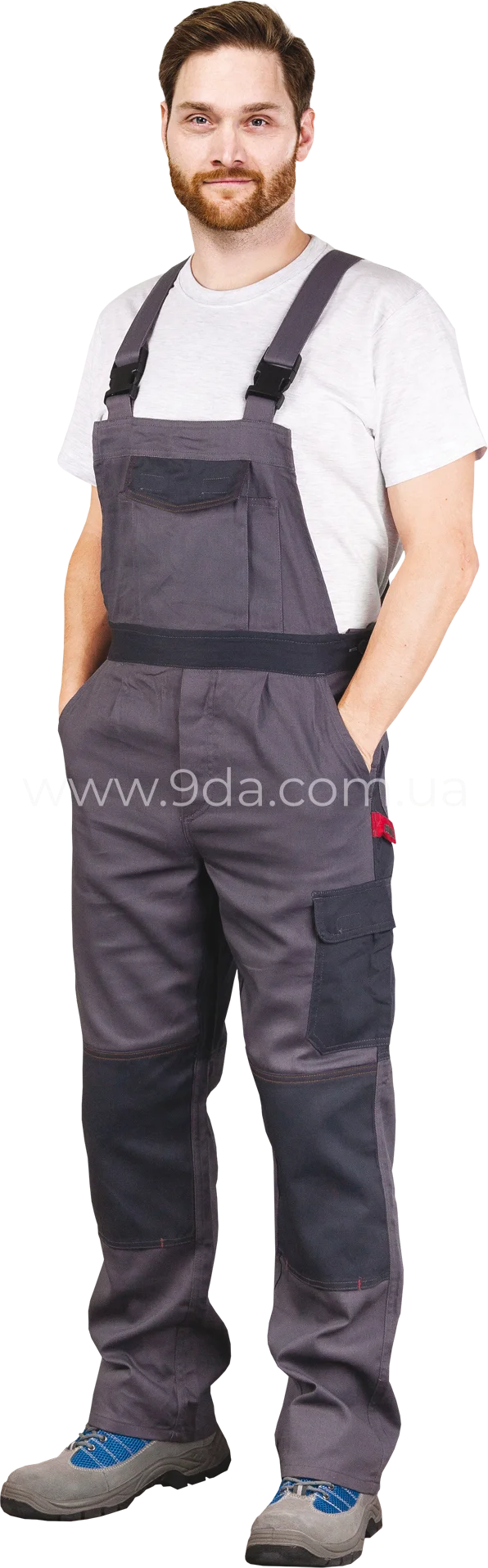 Напівкомбінезон робочий Bomull, 100% бавовна, 270г/м², сіро-темносірий, BOMULL-B SDS, Reis - 1