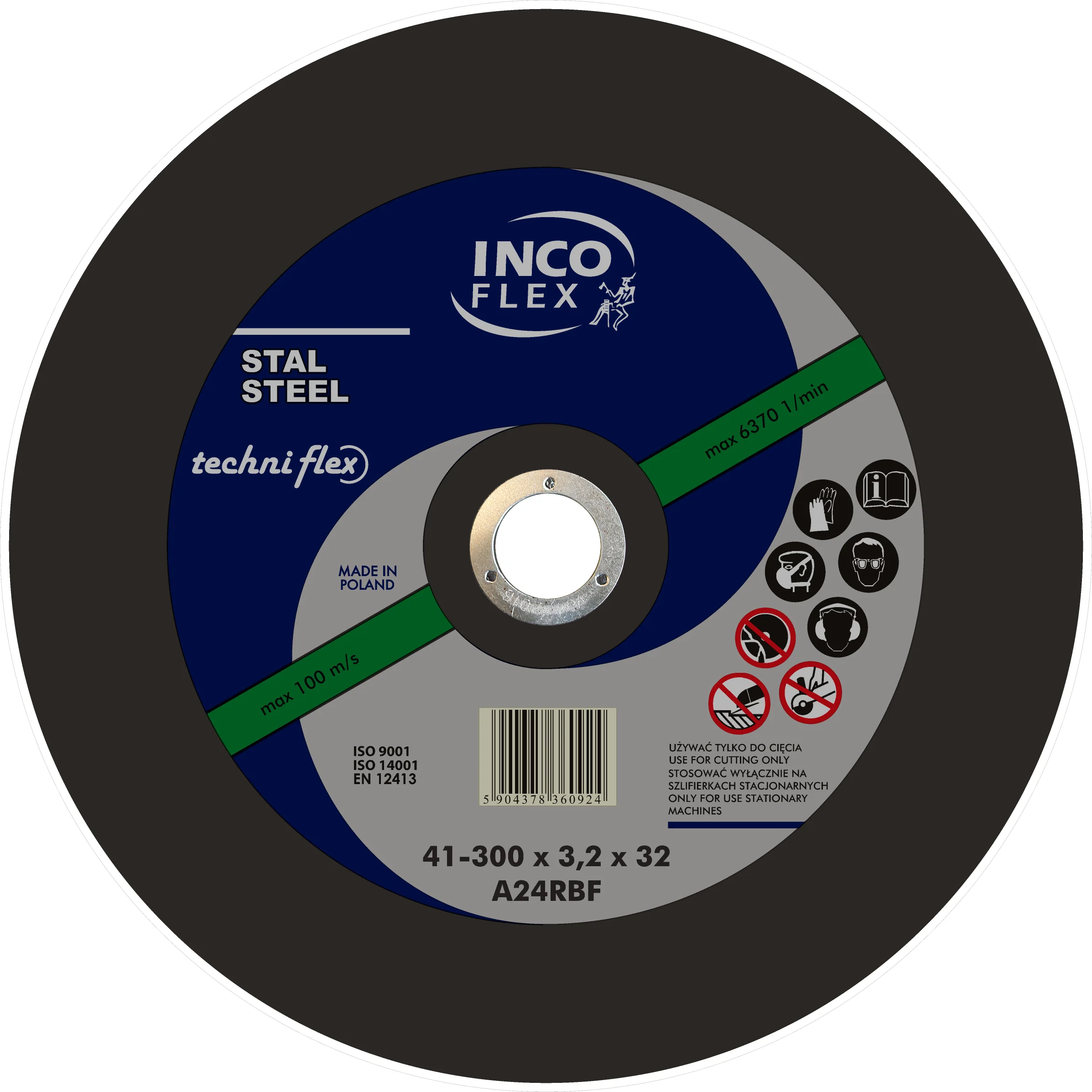 Круг відрізний по металу 400х4,0x32мм, A24SBF-41, RAIL SPEC, IncoFlex (10) - 1