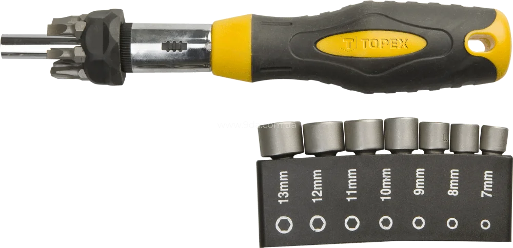 Викрутки та насадки, набір 14 шт. Cr-V, 39D523, Topex - 1