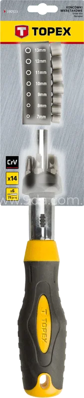 Викрутки та насадки, набір 14 шт. Cr-V, 39D523, Topex - 2