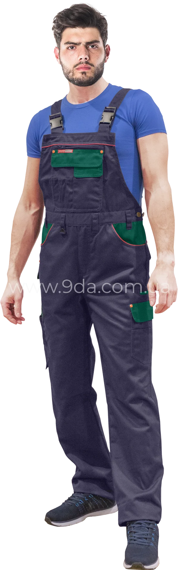 Напівкомбінезон робочий Forest, 65% поліестер, 35% бавовна, 290г/м², гранатово-зелений, SF GZ, Reis - 1