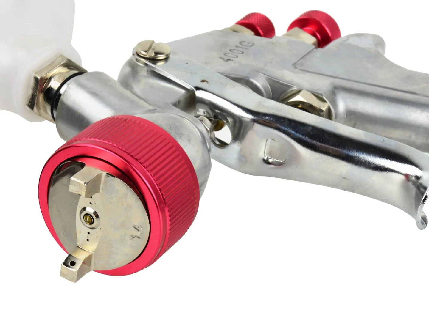 Краскопульт пневматичний 1,4мм, верхній пластиковий бачок 600мл, HVLP 3,0-5,0 бара робочий тиск, 200-340л/хв, G01181, Geko - 2