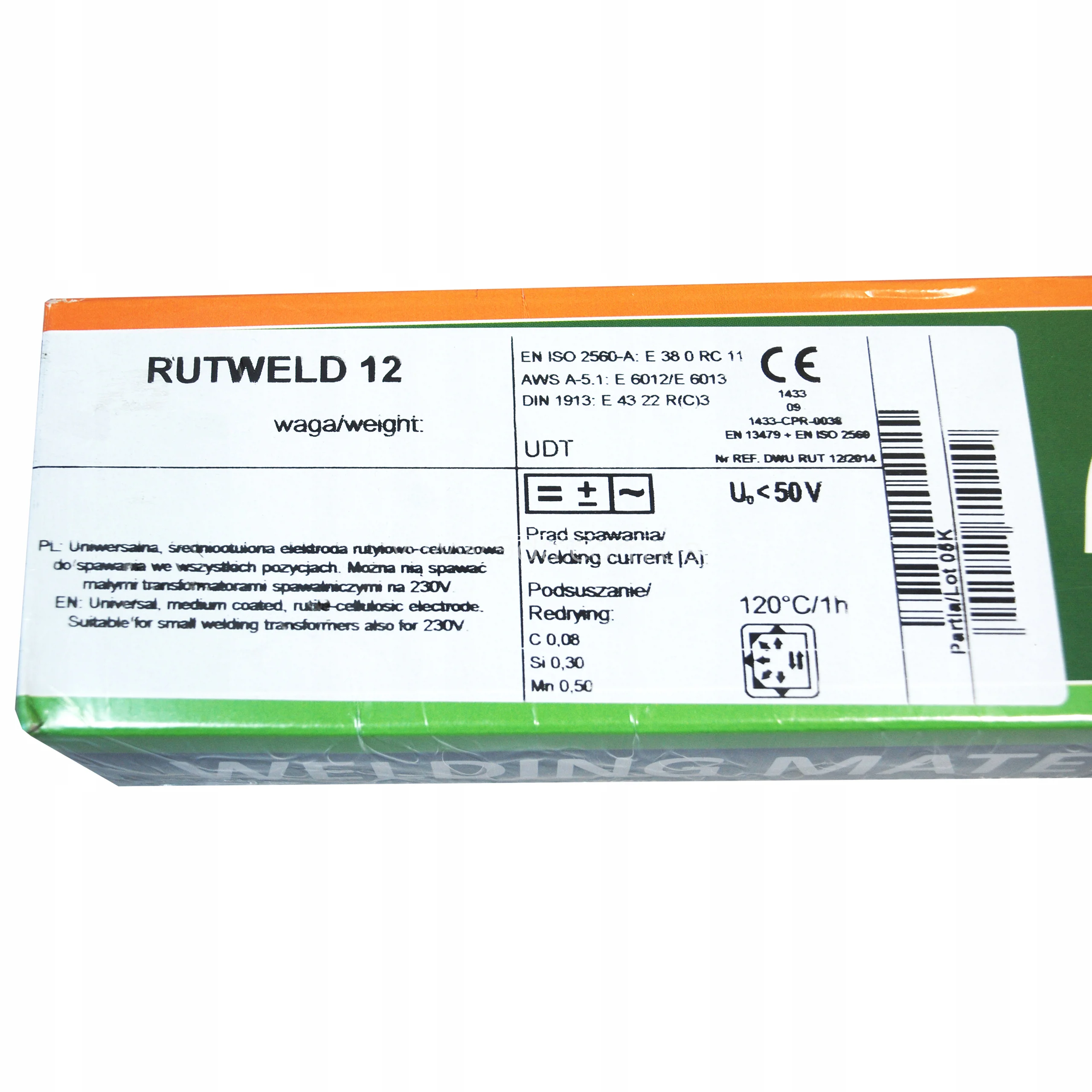Електроди зварювальні Metalweld Rutweld 12 ф3,2x350мм, E 6013, E38 0 RC 11, 90-140А, (упаковка 5,0 кг.) - 3