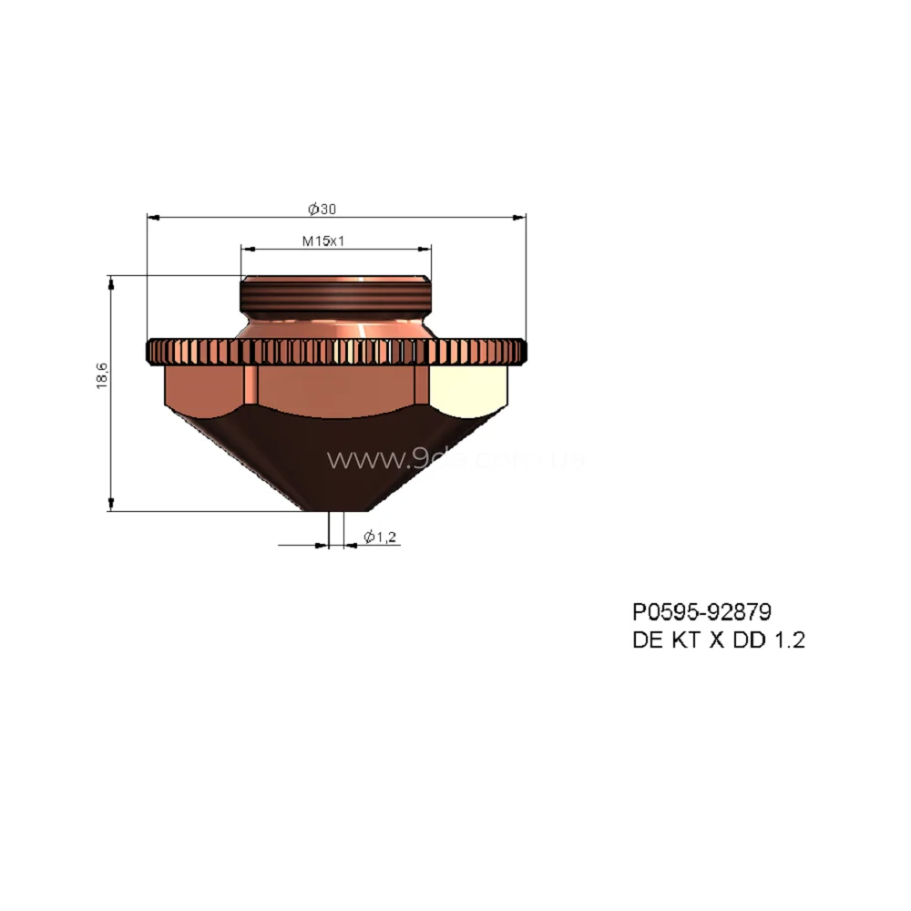 Сопло подвійне ф1,2 мм (P0595-92879 DE KT X DD) до різака PRECITEC, HG11.322, Thermacut - 2