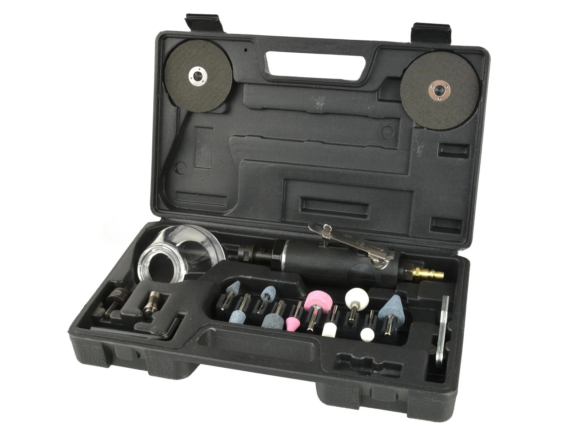 Пневмошліфмашинка пряма в наборі з відрізними дисками та шліфувальними головками 158л/хв, G03142, Geko - 2