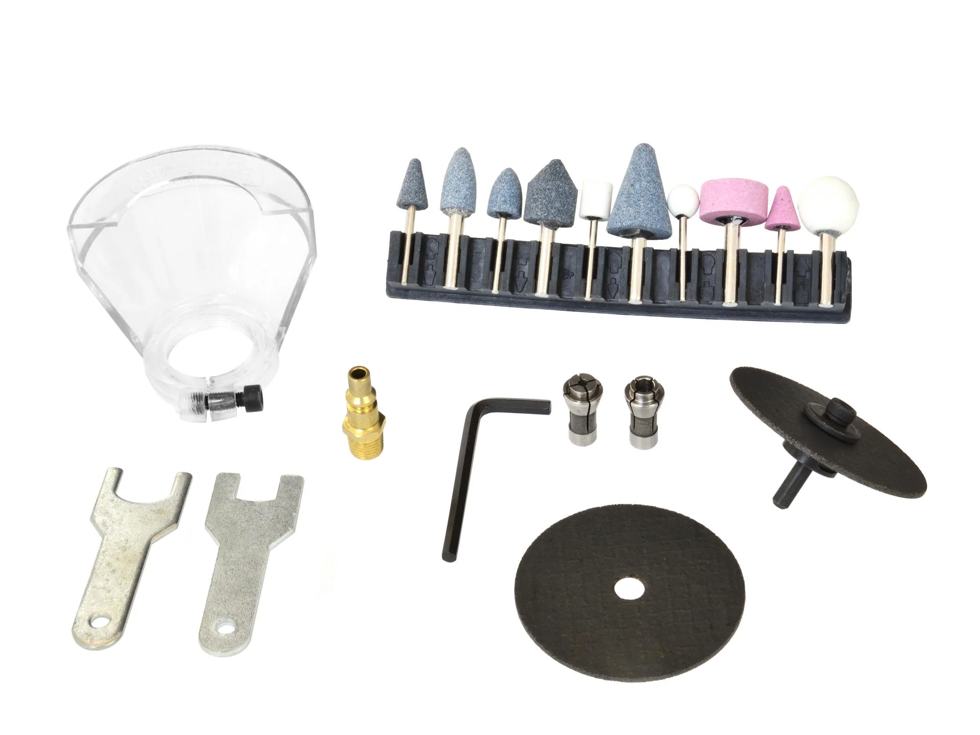 Пневмошліфмашинка пряма в наборі з відрізними дисками та шліфувальними головками 158л/хв, G03142, Geko - 4