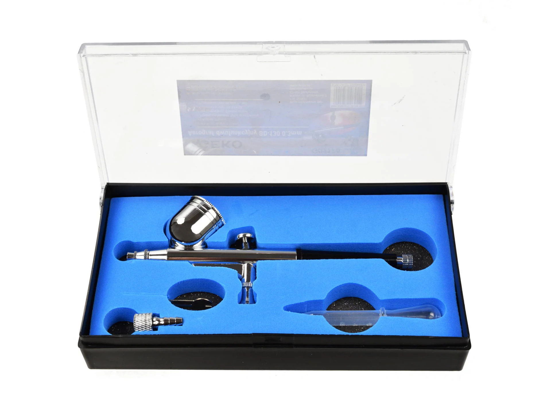 Краскопульт пневматичний, аерограф 0,3мм, верхній металевий бачок 7мл, BD-130, G01175, Geko - 5