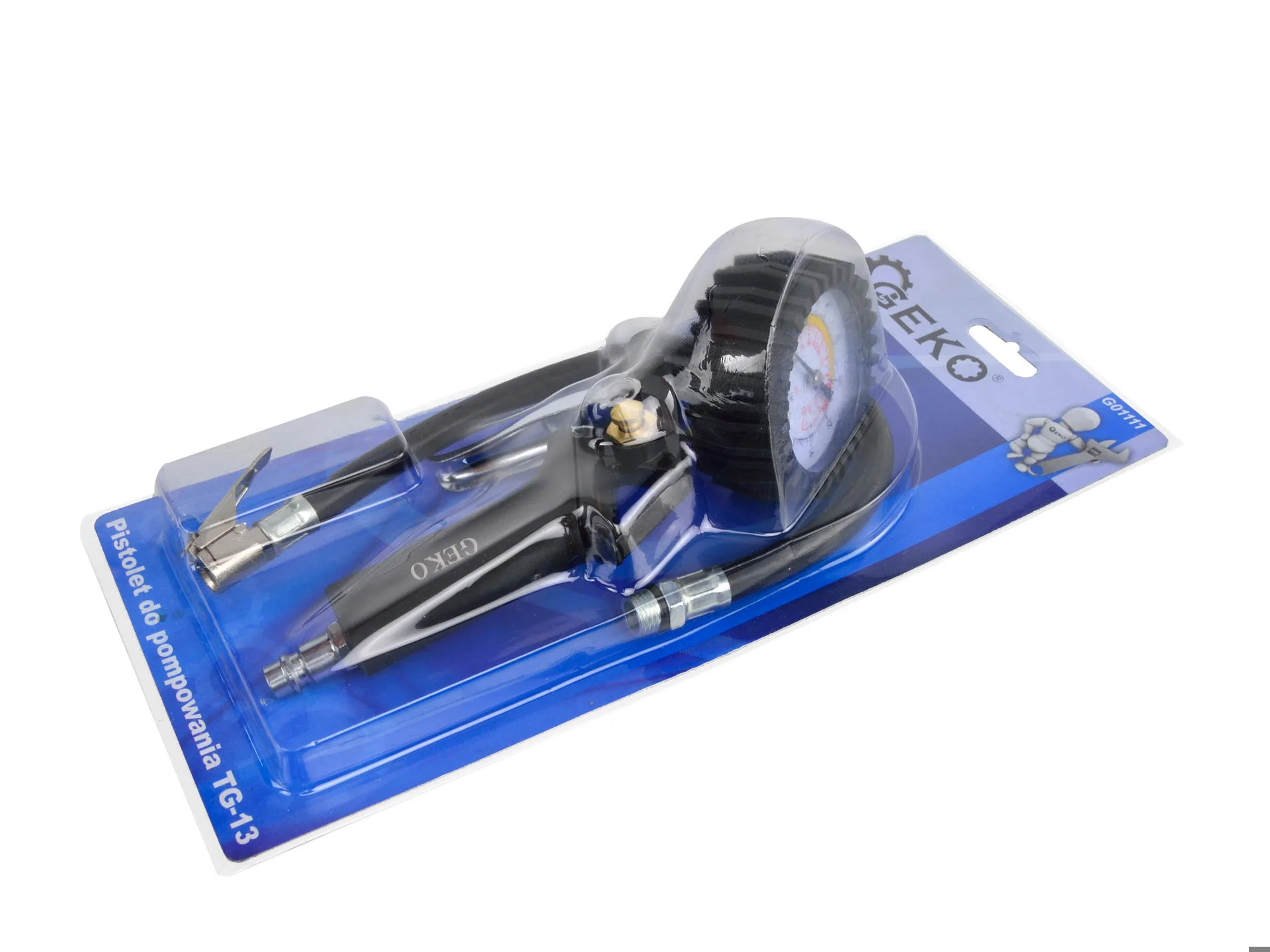 Пневмопістолет для підкачки коліс з манометром TG-13, 0-12 bar, 1/4", шланг 37см, G01111, Geko - 6