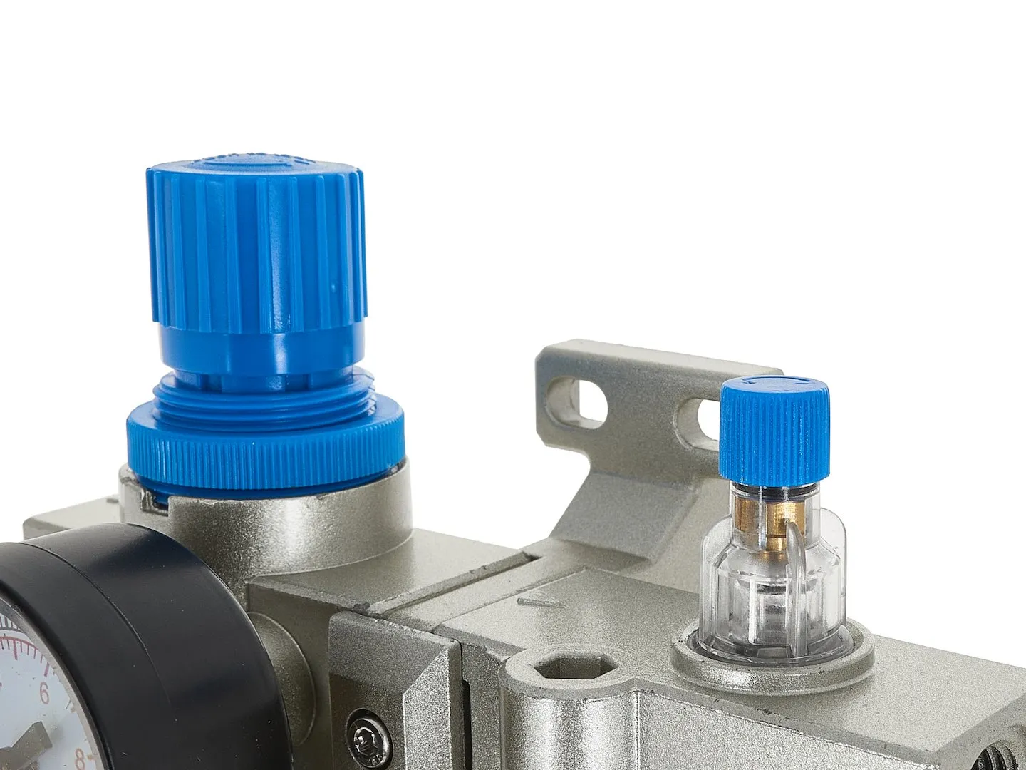 Блок підготовки повітря 1/2" (регулятор, фільтр, маслянка) 0-9 бар, в комплекті з швидкознімачем та штуцером G03164, Geko - 5