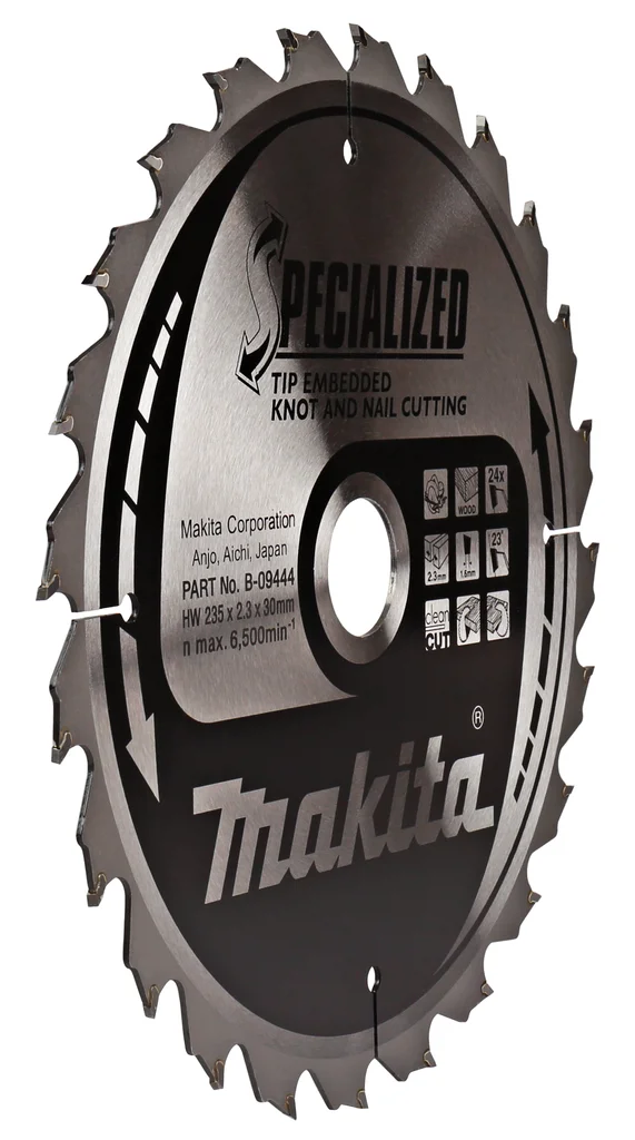 Диск пиляльний по дереву з цвяхами SPECIALIZED 235x30 мм 24T, B-09444, CN, 8202310000, A, Makita - 2