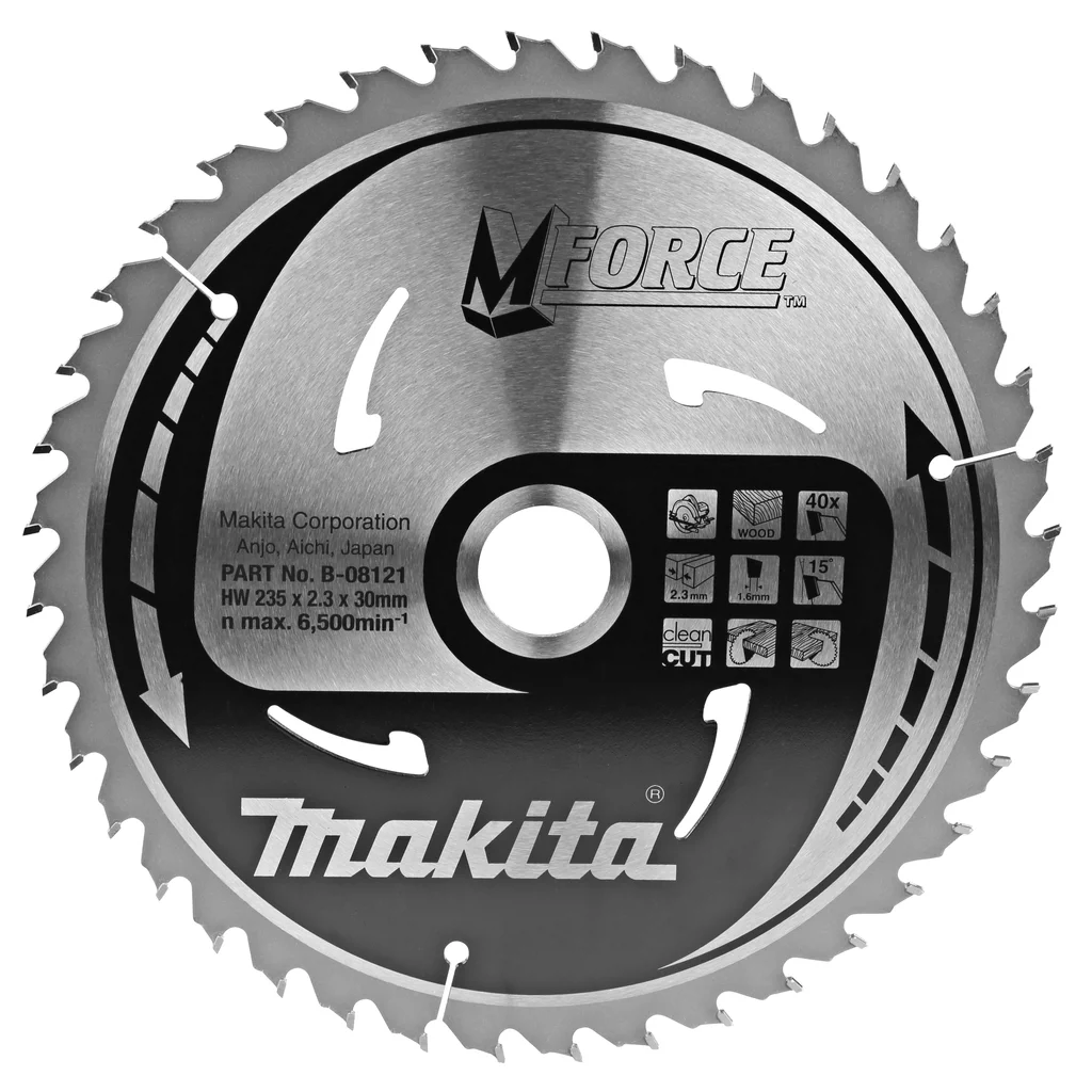 Диск пиляльний по дереву 235x30 мм 40T, MForce, B-08121, CN, 8202310000, A, Makita - 1