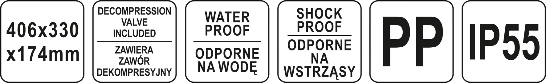 Кейс для інструменту 406x330x174мм, герметичний, водонепроникний, IP55, YT-08903, Yato - 7