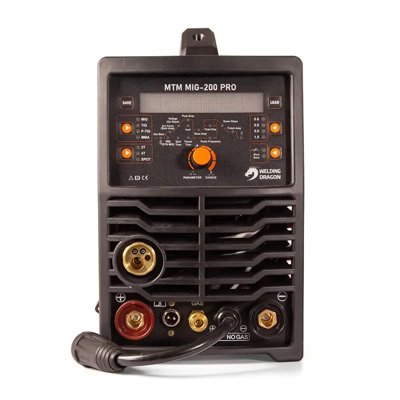 Зварювальний напівавтомат 200А, ф0,6 - 1,0мм, 230В, 11,5кг, MIG-200 MTM, Welding Dragon - 2