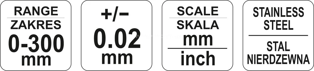 Штангенциркуль 300мм, точність 0,02мм, YT-72004, Yato - 4
