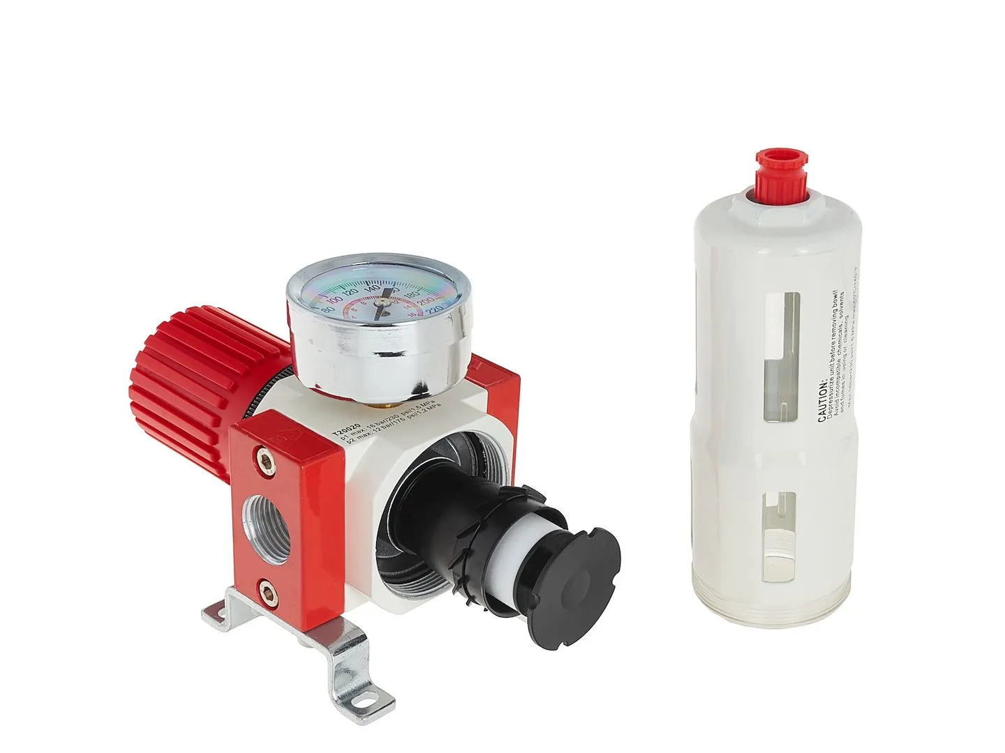 Фільтр очищення повітря з регулятором тиску 1/2", 0-12 бар, 3400 л/хв, T20020, Tvardy - 2