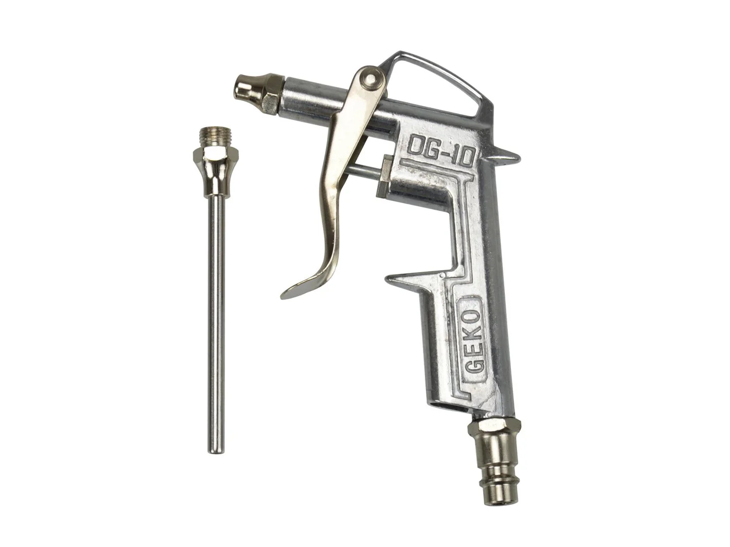 Пневмопістолет продувочний, з довгою 100мм та короткою 25мм насадкою, MAX 0-15 bar, 1/4", G01189, Geko - 2