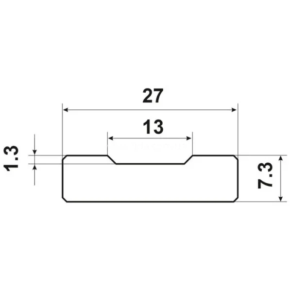 Підкладка керамічна, трапецеподібна L=590мм, 27х13х7,3мм, сегмент L=30мм, KWeld - 2