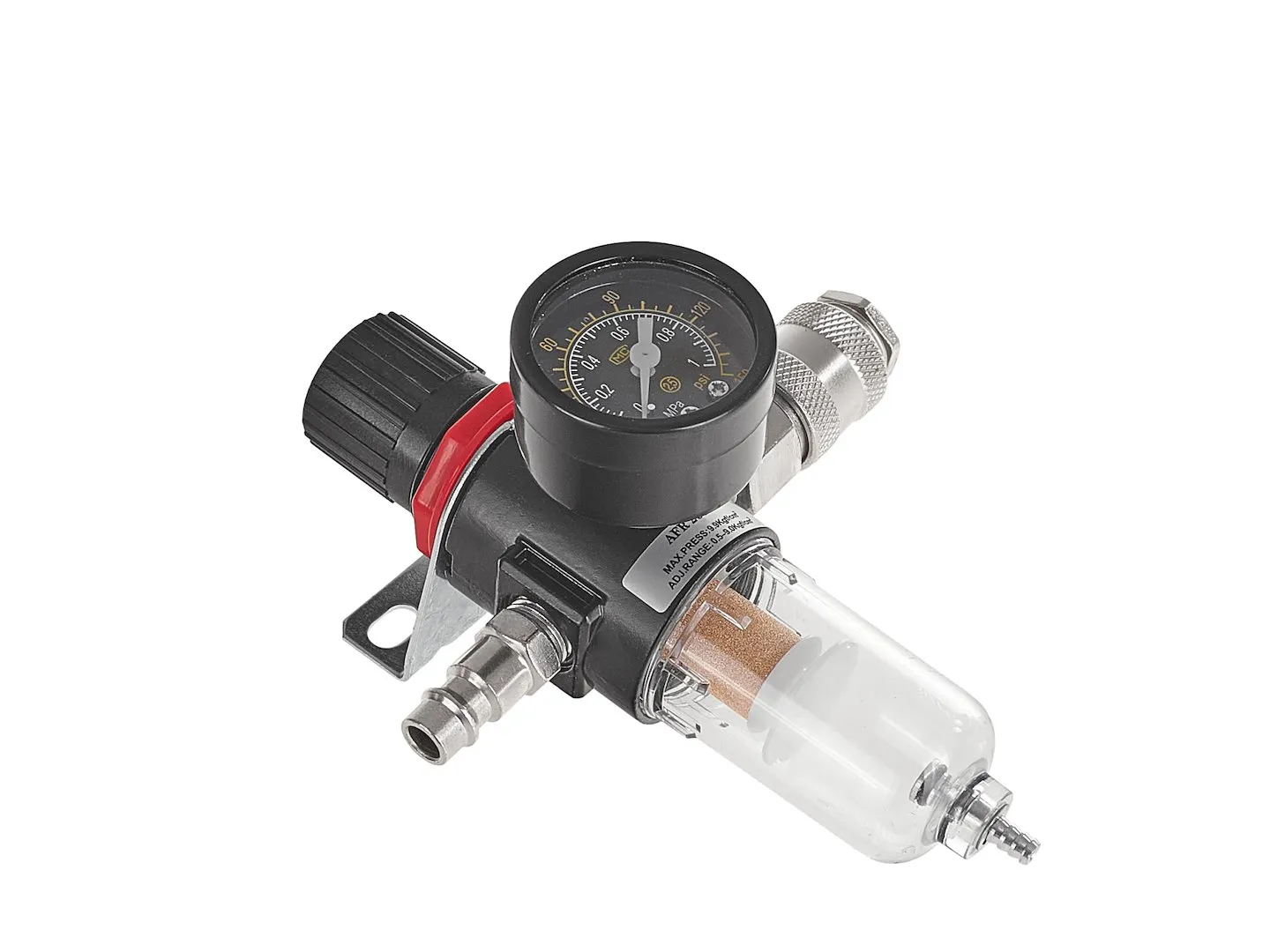 Фільтр очищення повітря з регулятором тиску 1/4", 0-15 бар, з швидкознімачами, G03163, Geko - 2