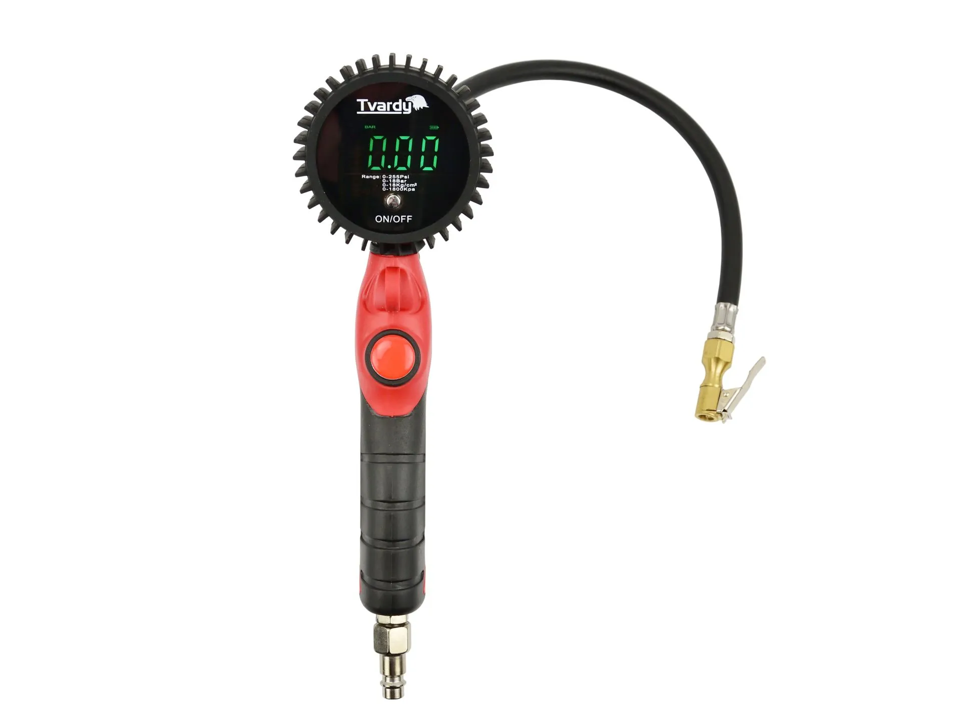Пневмопістолет для підкачки коліс з цифровим LCD манометром, 0-18 bar, 1/4", шланг 45см, T00241, Tvardy - 2