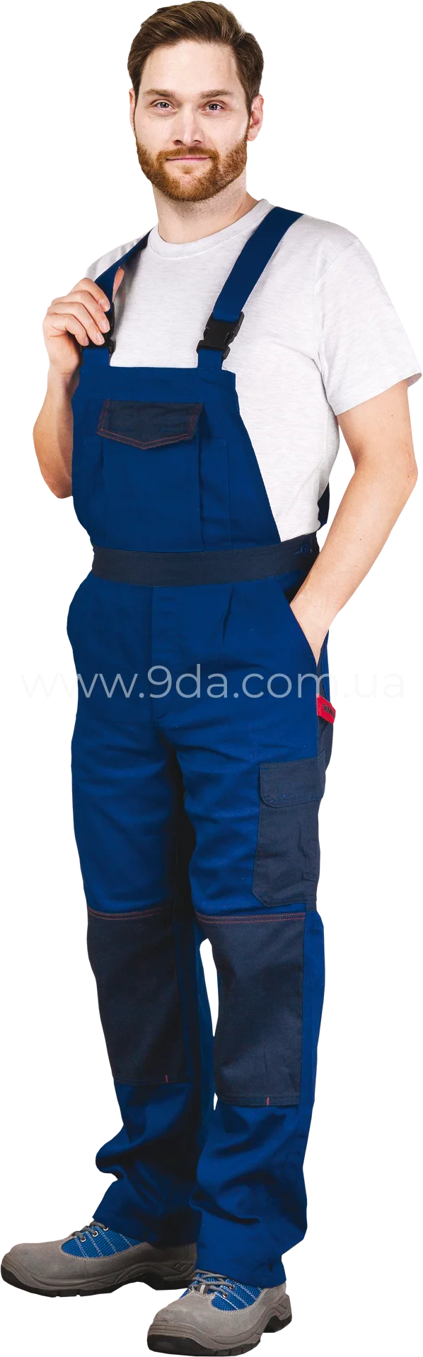 Напівкомбінезон робочий Bomull, 100% бавовна, 262г/м², синьо-гранатовий, BOMULL-B NG, Reis - 1