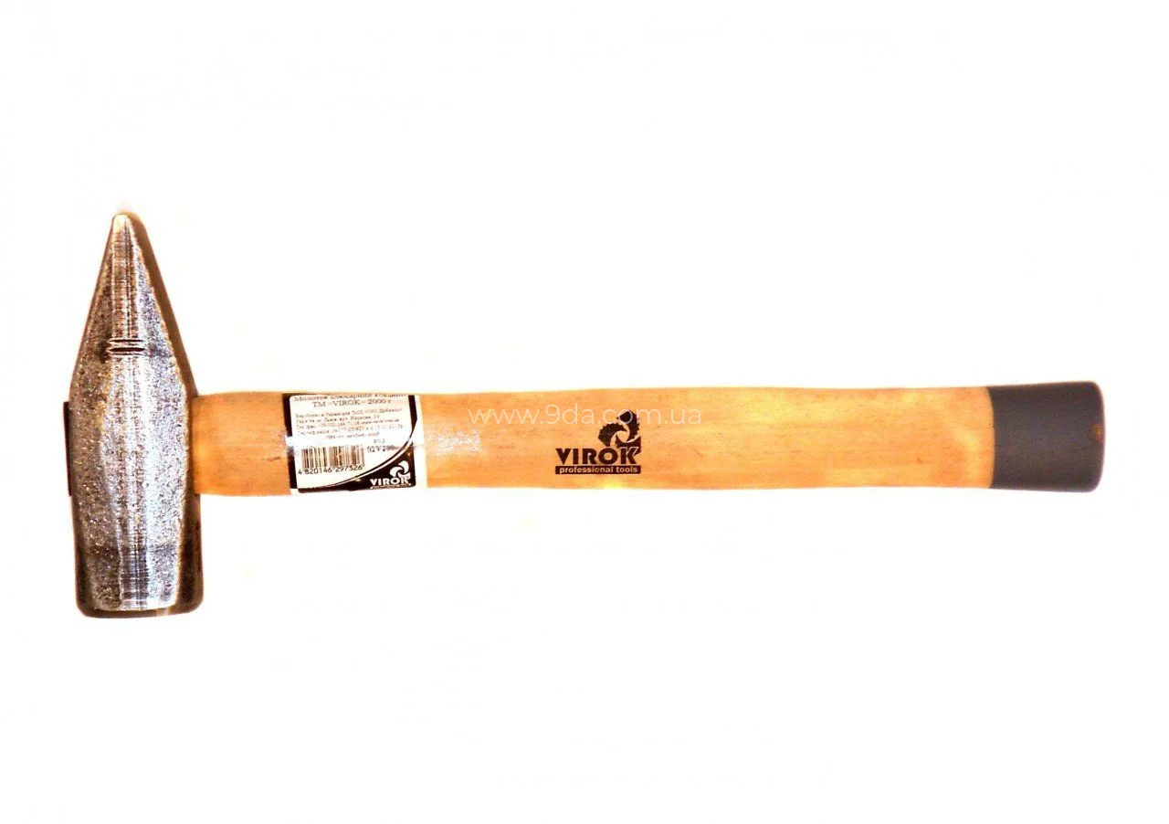 Молоток слюсарний 1500г, ручка дерев'яна, 02V150, Virok - 1