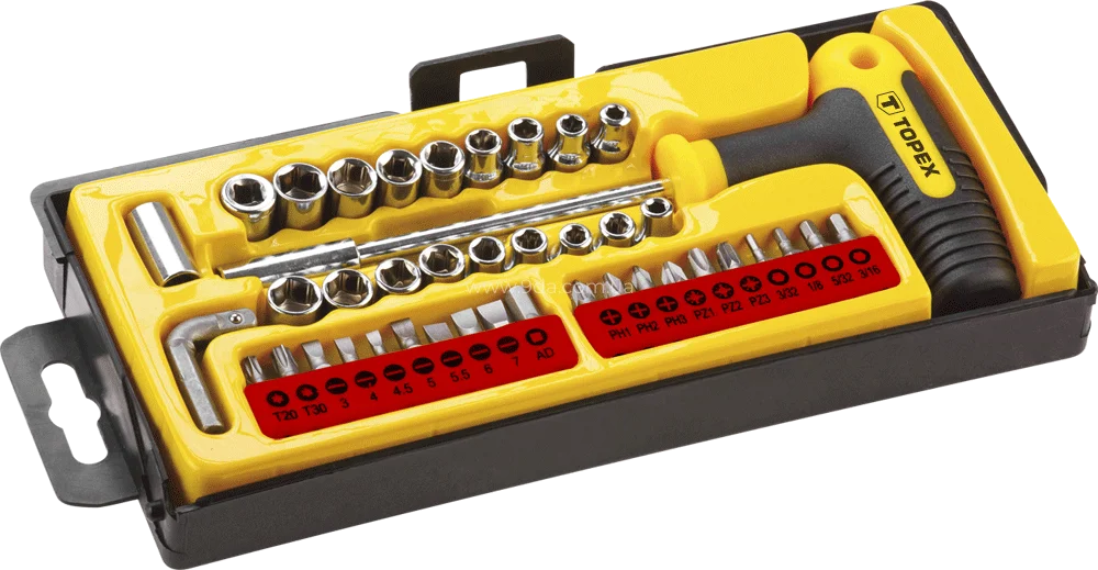 Викрутка з насадками з тримачем 1/4", 41шт., 39D369, Topex - 3
