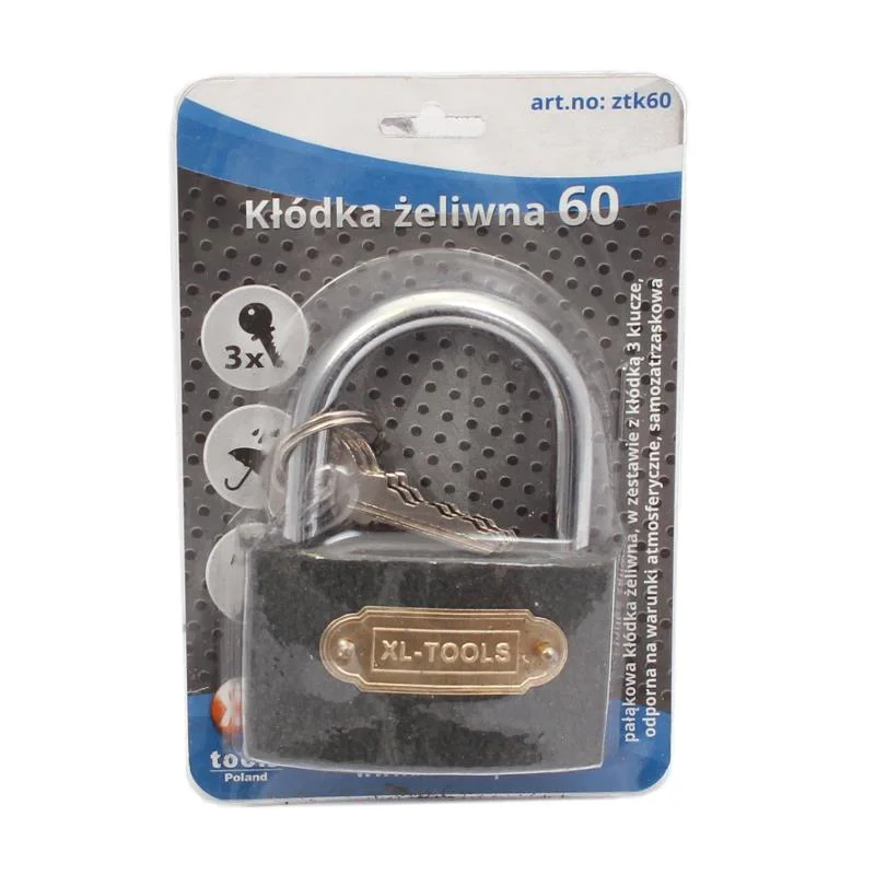 Замок навісний 60мм, 3 ключа, ZTK60, Xl-Tools - 2