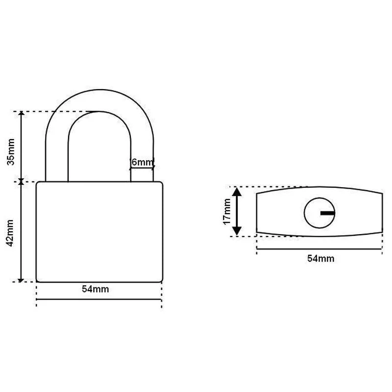 Замок навісний 60мм, 3 ключа, ZTK60, Xl-Tools - 3