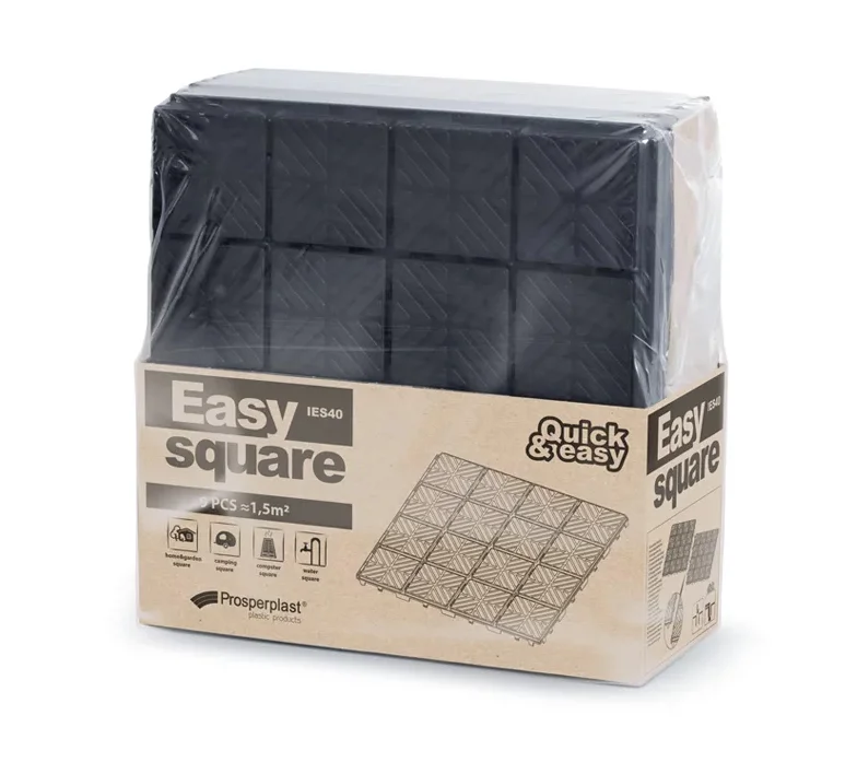 Набір доріжки пластикової садової 400х400х20мм, загалом 1,5м2, чорна, 9од, IES40-S411, Prosperplast - 2