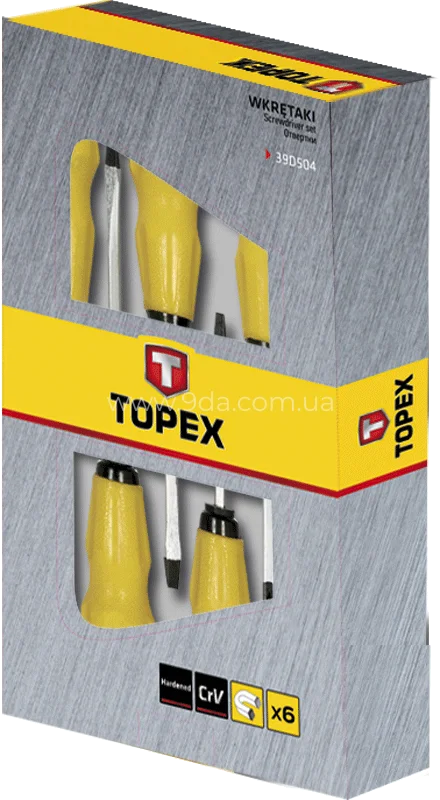 Викрутки ударні, набір 6 шт., 39D504, Topex - 1