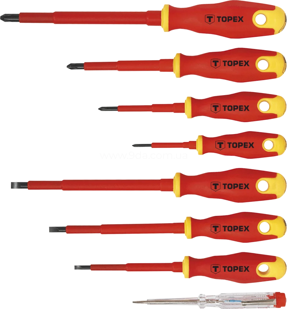 Викрутки 1000В, набір 8 шт., 39D674, Topex - 1