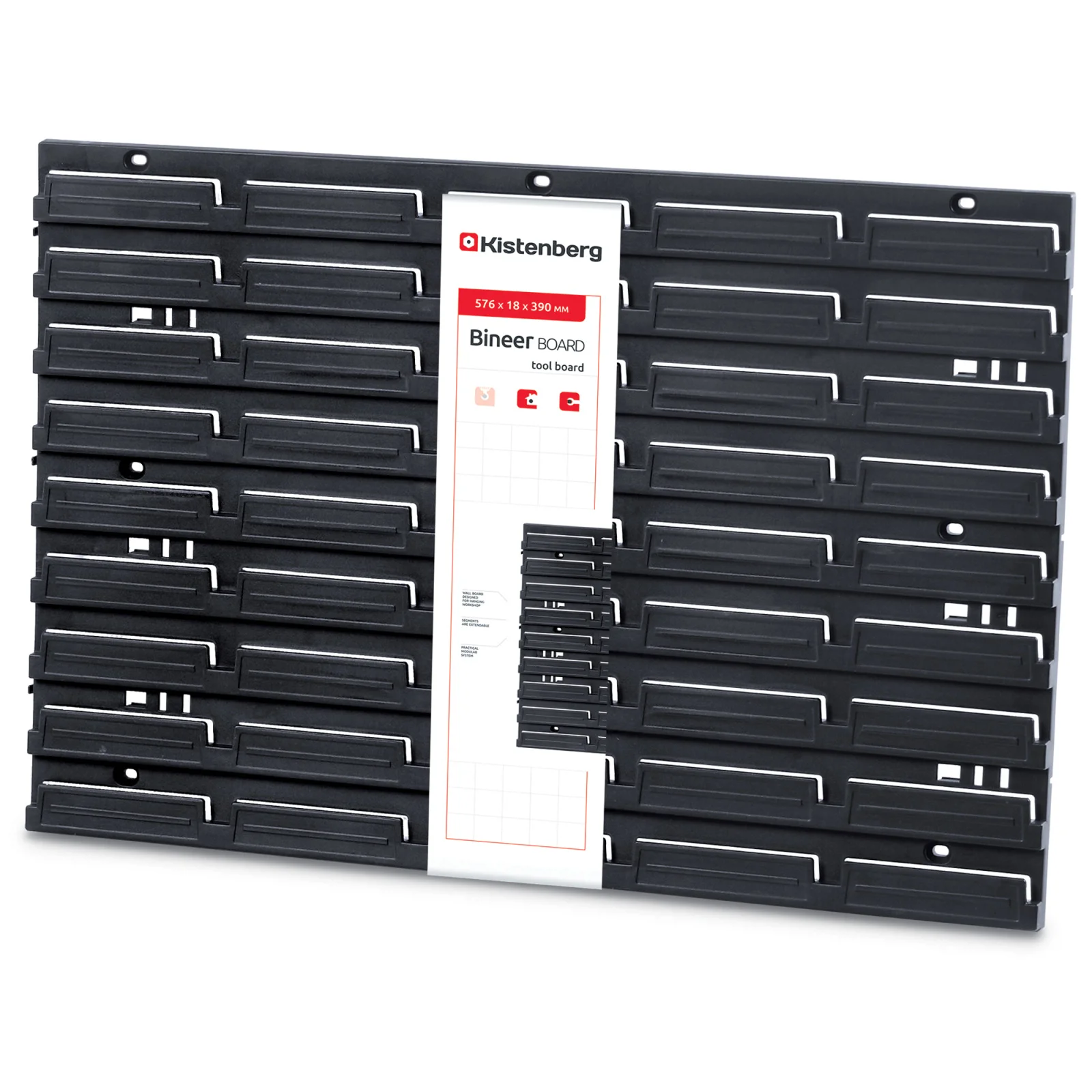 Планка підвісна для модульних ємностей 576х18х390мм, BINEER BOARD 60, KBB6040, Kistenberg - 2